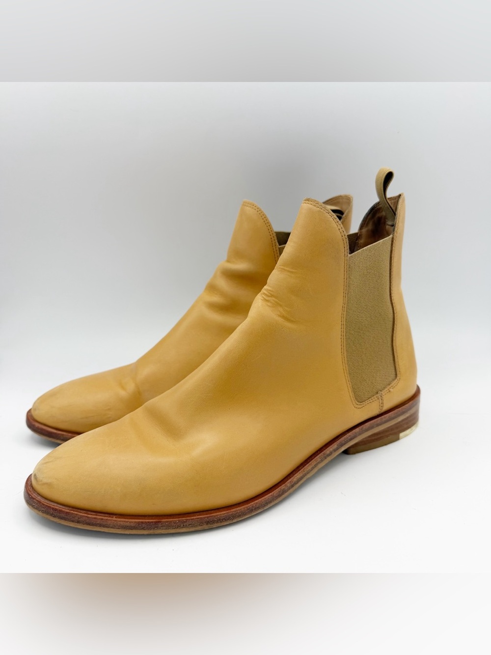 Everlane Modern Chelsea Leather Ankle Boots Tan Size 8.5